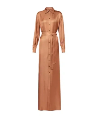Tom Ford Belted Silk Twill Shirt Dress In Animal Print
