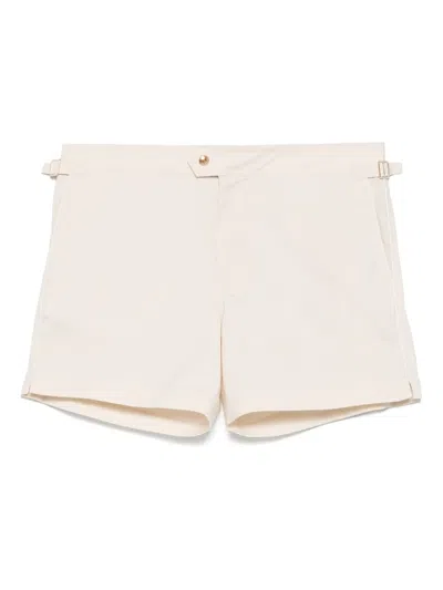 Tom Ford Belted-tabs Swim Shorts In 中性色