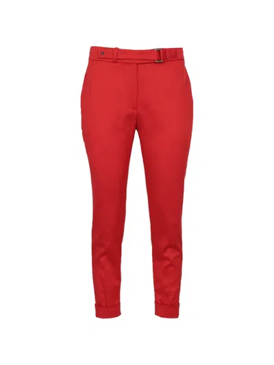 Tom Ford Belted Turned-up Trousers In Red