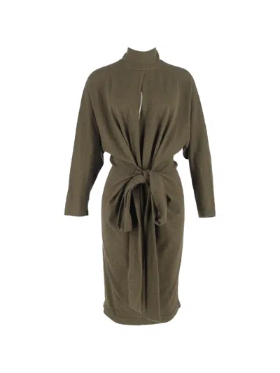 Pre-owned Tom Ford Belted Turtleneck Dress In Green
