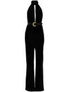 Tom Ford Halterneck Belted Jumpsuit In Black