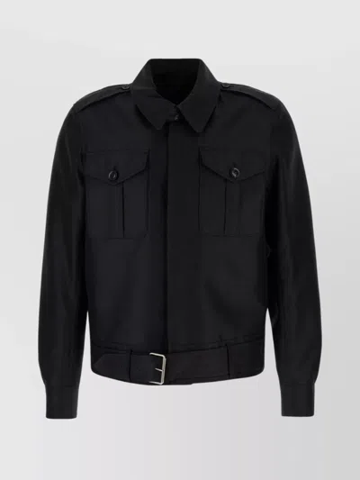 TOM FORD BELTED WOOL AND SILK JACKET
