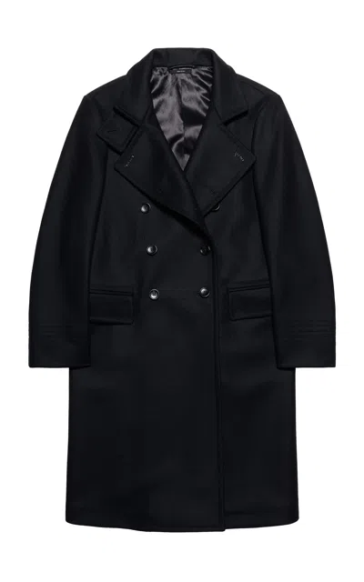Tom Ford Belted Wool Felt Coat In Black