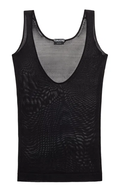 Tom Ford Belted Wool-silk Midi Shorts In Black