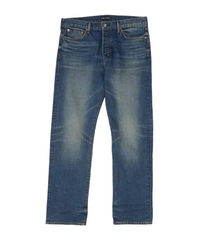 Tom Ford Belt-loop Jeans In Blue