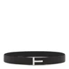 Tom Ford Reversible Calf Leather Belt With Buckle In Black