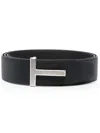 Tom Ford Grained Leather T-buckle Belt Accessories In Black