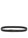 Tom Ford T Logo Buckle Belt In Grained Leather In Black