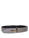 Tom Ford T Plaque Reversible Belt In Black