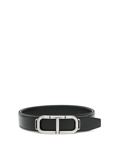 Tom Ford Stadium T Belt In Black