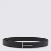 Tom Ford Reversible T Icon Belt In Black