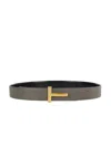 TOM FORD TOM FORD BELT WITH LOGO PLAQUE