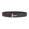 Tom Ford T Buckle Reversible Grained Leather Belt