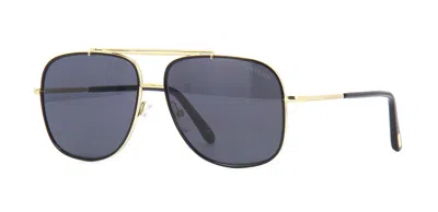 Pre-owned Tom Ford Benton Ft 0693 Gold/grey (30a) Sunglasses In Gray