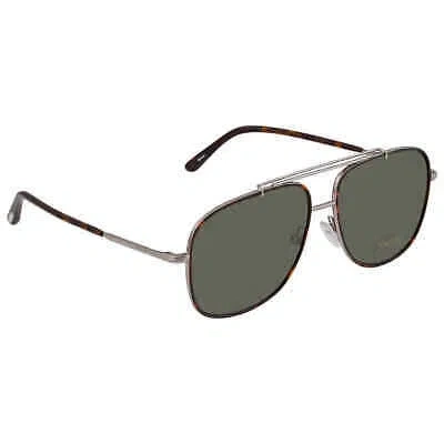 Pre-owned Tom Ford Benton Green Pilot Men's Sunglasses Ft0693 14n 58 Ft0693 14n 58
