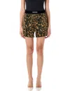 Tom Ford Women Floral-print Silk Pj Shorts In Camel Leo