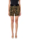 Tom Ford Women Floral-print Silk Pj Shorts In Camel Leo