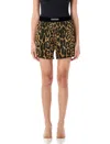 Tom Ford Women Floral-print Silk Pj Shorts In Camel Leo