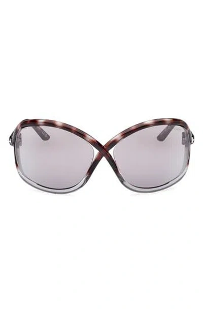 Tom Ford Bettina 68mm Oversize Butterfly Sunglasses In Gray