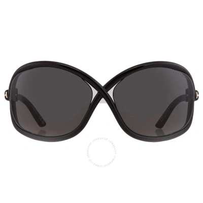 Tom Ford Bettina Smoke Butterfly Ladies Sunglasses Ft1068 01a 68 In Black