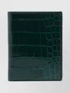 Tom Ford Bi-fold Crocodile Texture Clutch Bag In Green