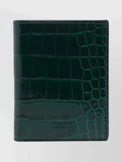 TOM FORD BI-FOLD CROCODILE TEXTURE CLUTCH BAG