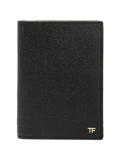 Tom Ford Bi-fold Leather Wallet In Black