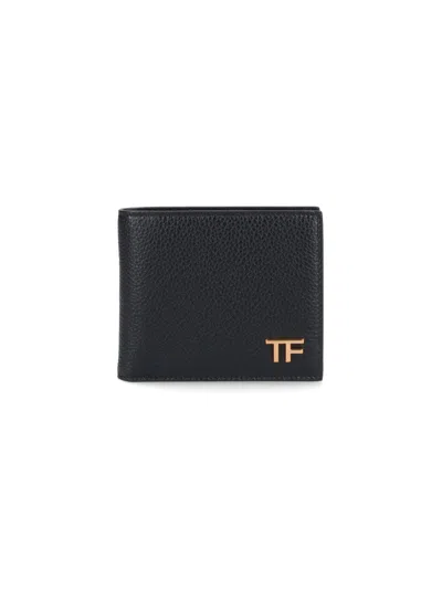 Tom Ford Bi-fold Logo Wallet In Black