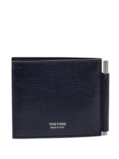 Tom Ford Bi-fold Wallet In Blue