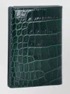 Tom Ford Bi-fold Wallet Crocodile Texture In Green