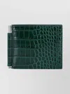 Tom Ford Bi-fold Wallet With Money Clip Feature In Green