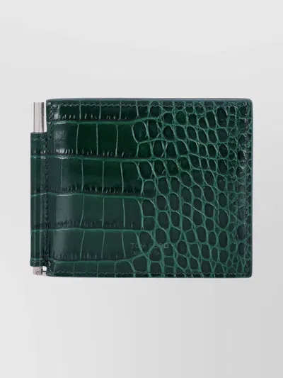 TOM FORD BI-FOLD WALLET WITH MONEY CLIP FEATURE