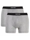Tom Ford Set Of 2 Logo-waistband Cotton Boxer Briefs Clothing In Gray