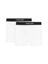 Tom Ford White Boxer Shorts With Elastic Waist With Logo Lettering In Cotton Man In White