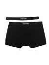 Tom Ford Two-pack Stretch-cotton Jersey Boxer Briefs In Black White