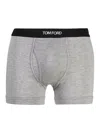 Tom Ford Logo-embroidered Cotton-blend Jersey Boxers In Gris