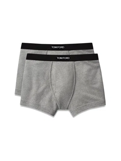 Tom Ford Pack Of Two Boxers In Gray