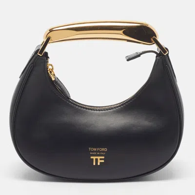 Pre-owned Tom Ford Bianca Mini Black Leather Hobo