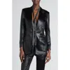 Tom Ford Bianca Single Breasted Liquid Satin Blazer In Black