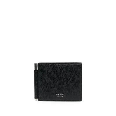 Tom Ford Bi-fold Leather Cardholder In Black