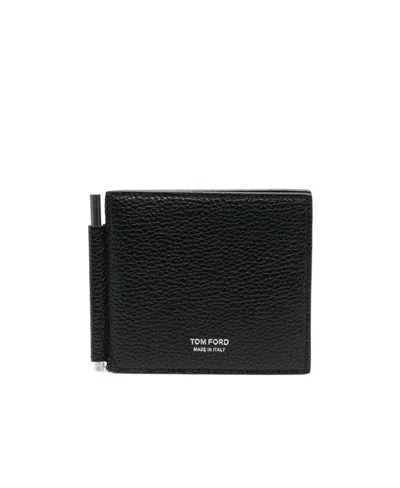 Tom Ford Bifold Leather Cardholder In Black