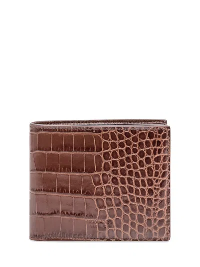 Tom Ford Bifold Leather Wallet - Chic Slim Design In Brown