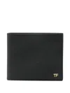 Tom Ford T-line Small Grain Calfskin Leather Bifold Wallet In Purple