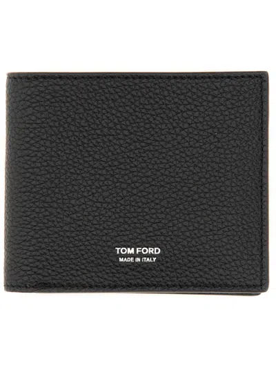 Tom Ford Black Grain Leather Classic Bifold Wallet