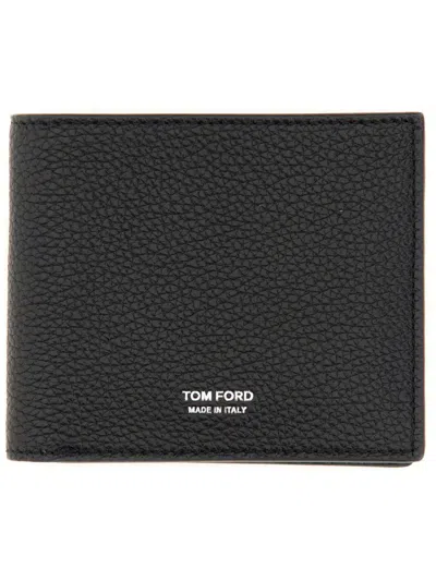 Tom Ford Black Grain Leather Classic Bifold Wallet