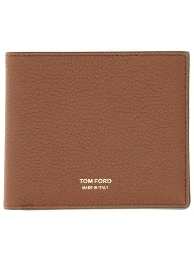 Tom Ford Textured Bi-fold Wallet And Cardholder In Brown