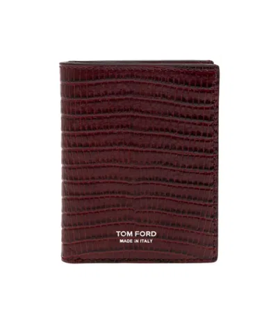 Tom Ford Bifold Wallet In Burgundy