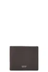 Tom Ford Soft Grain Leather T Line Classic Bifold Wallet In Chocolate