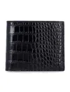 Tom Ford Crocodile Effect Bi Fold Leather Wallet In Black