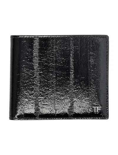 Tom Ford Bifold Wallet Eel Print Leather In Black